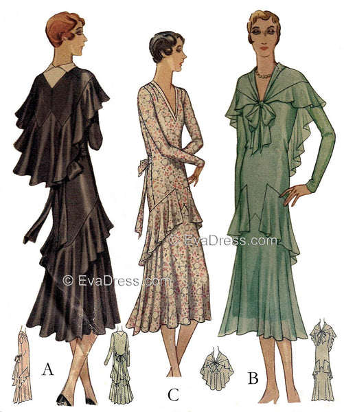 E-PATTERN 1930 Dresses E6050