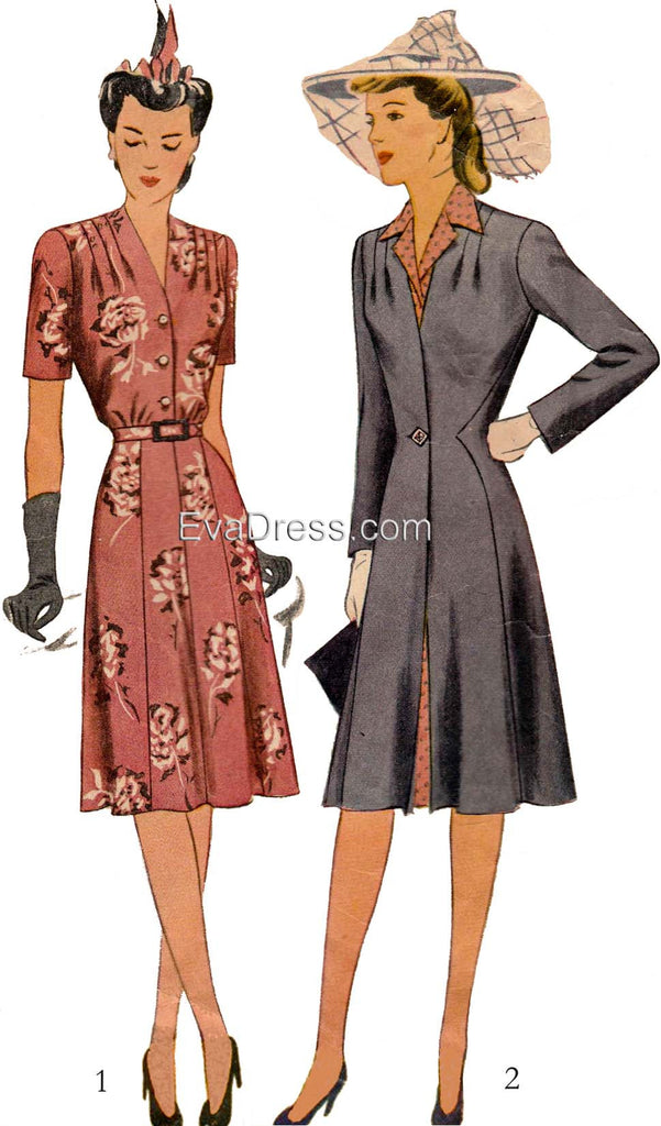 Dec. 26 - Dec. 30 The Week in Patterning - 55, Pattern Tour 1943 Dress & Redingote
