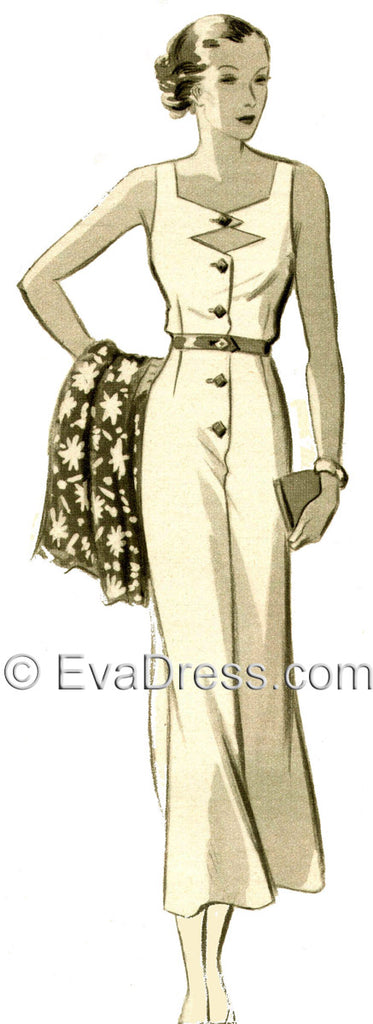 Pattern Tour, D30-6222 1935 Beach Dress