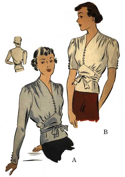 Pattern Tour B30-7482, 1938 Blouses