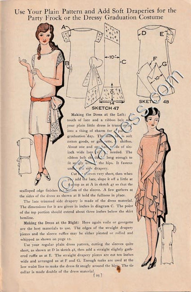 Reproduction 1928 Clark's 'Easy Way to Pretty Frocks' Sewing Booklet (Printed)
