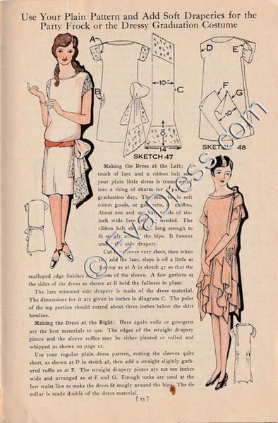 Reproduction 1928 Clark's 'Easy Way to Pretty Frocks' Sewing Booklet (Printed)