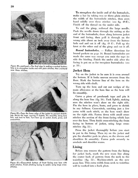 1946 How to Tailor a Woman's Suit Magazine by U.S. Dept. of Agriculture (Reproduction)