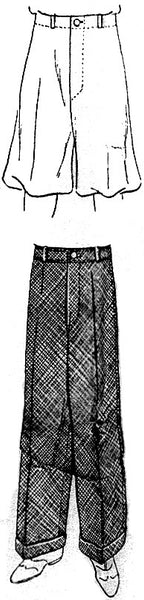 E-PATTERN 1934 Wide-Leg Trousers and Knickers E1141