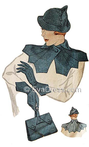 1934 Hat, Collar, Purse & Gloves Acc30-1353