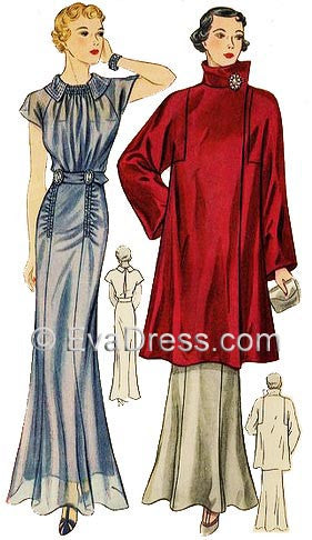 1936 Evening Gown & Wrap, E30-1965