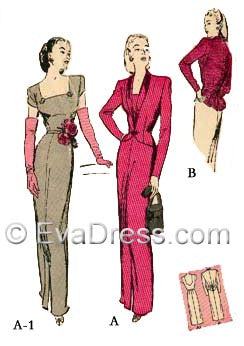 E-PATTERN 1944 Dinner Dress & Jacket, E3162