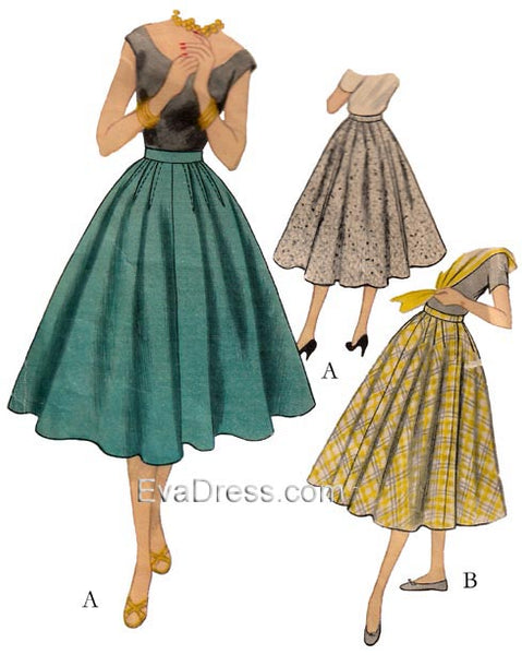 1955 Skirt with Outside or Inside Hip Darts Sk50-3307