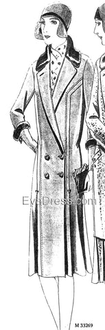 1929 Double-Breasted Coat with Fur Trim C20-33269