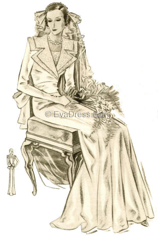 1935 Wedding Gown, Br30-35209