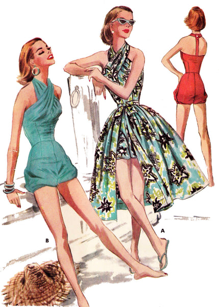 E-PATTERN 1956 Swim or Play Suit & Skirt  E3613