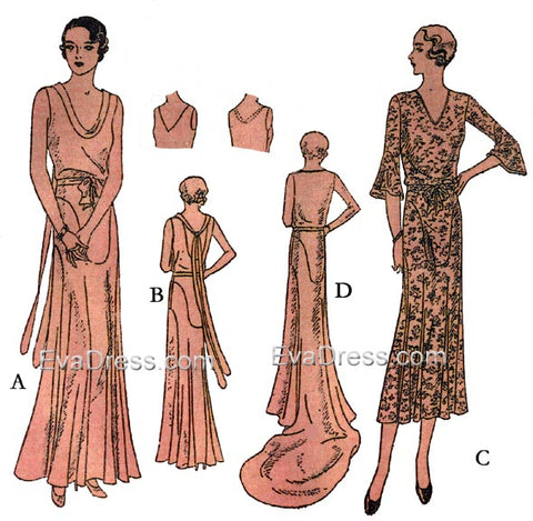 1930 Evening or Street Frock E30-3743