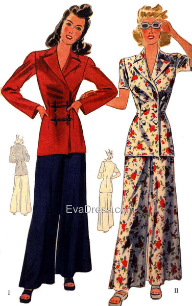 1945 Two-Piece Lounging Ensemble  SE40-4244