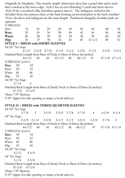 E-PATTERN 1943 Dress & Redingote  E4662