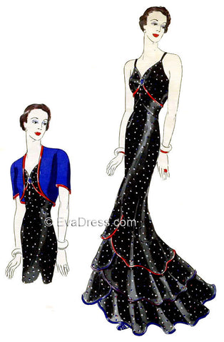 1935 Evening Gown & Bolero E30-467