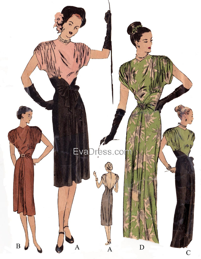 E-PATTERN 1946 Day or Evening Dress E4711