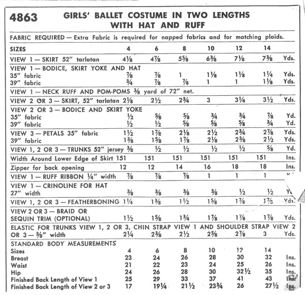 1954 Ballet Costume Cos50-4863