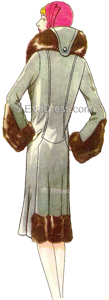 1929 Fur-Trimmed Coat with Large Collar C20-6611