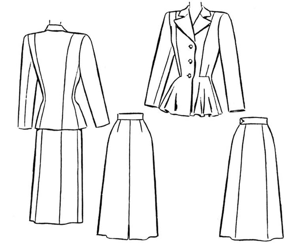 E-PATTERN 1947 Two-Piece Suit E6777