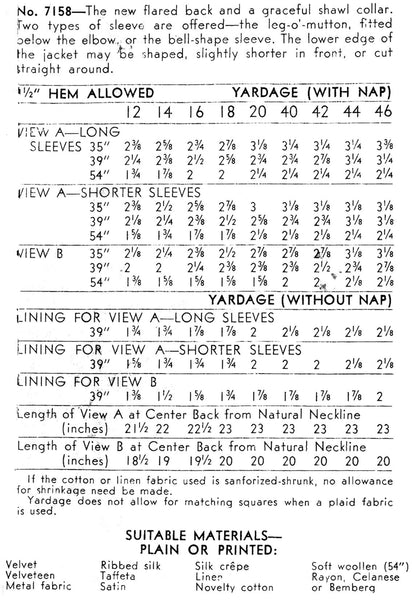 1936 Jackets, C30-7158