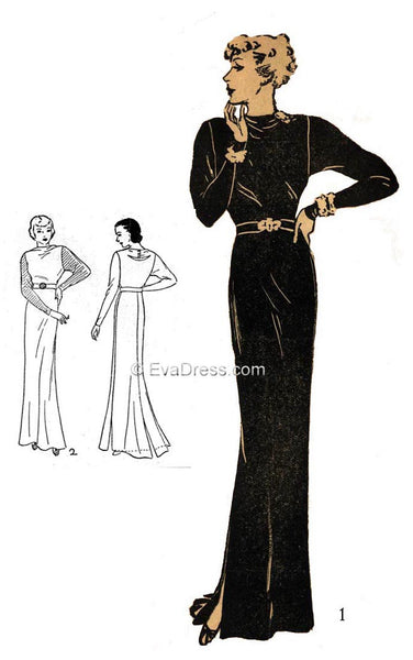 1936 Evening Gown E30-7446