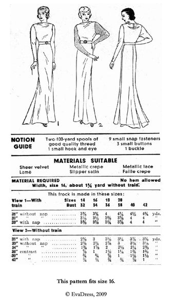 1936 Evening Gown E30-7446