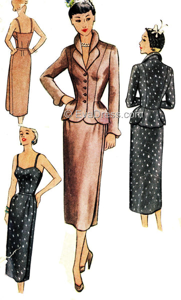 E-PATTERN 1951 Bodice, Skirt & Jacket SE50-8433