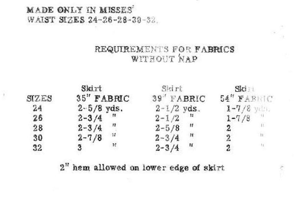 E-PATTERN 1950's Skirt E9307