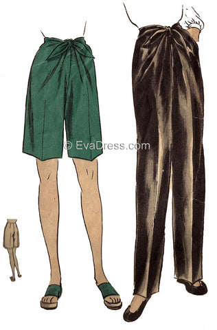 1945 Front-Tie Trousers & Shorts, T40-5490